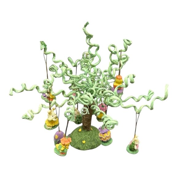 Mini Miniature Easter Tree Spring Eggs Decor Decoration Rabbit Bunny Easter VTG - Picture 7 of 13